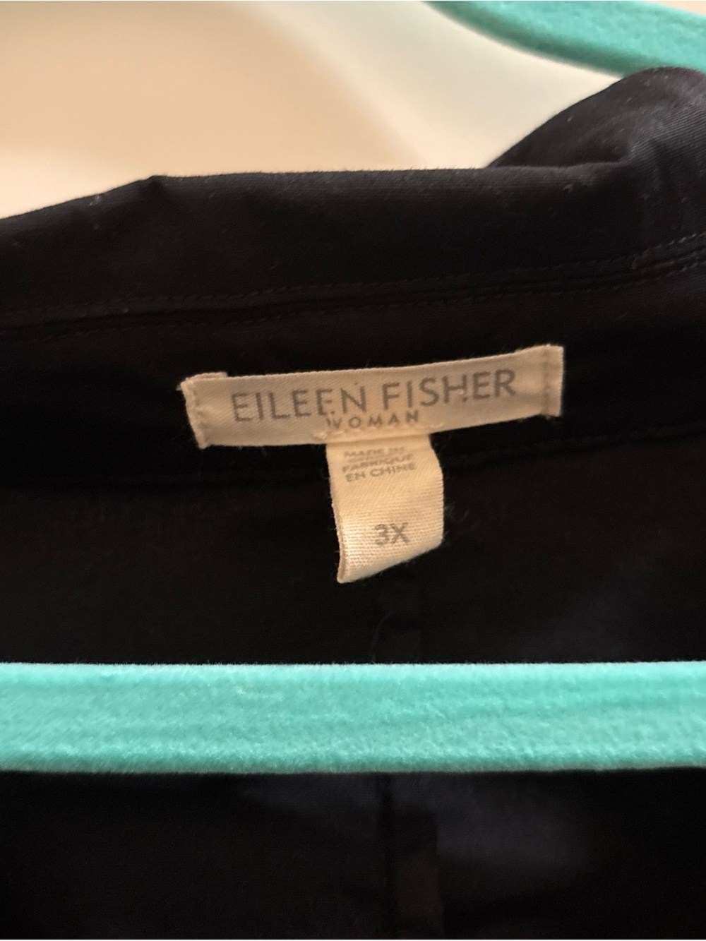 Eileen Fisher Organic Cotton Poplin Midi Shirt Dress Black 3x Quiet Luxury - Picture 2 of 4